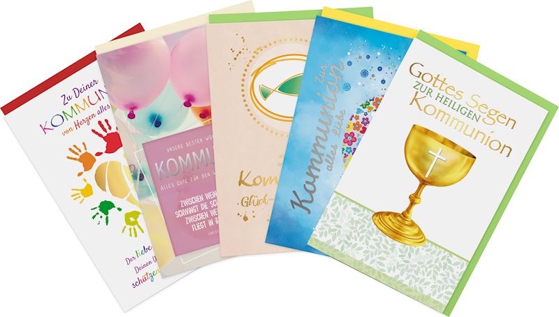 Karte Kommunion Premium 11.5x17 cm, 8 sort.