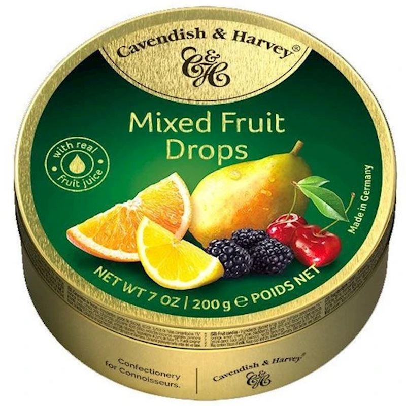 Cavendish & Harvey Boîte Mixed Fruit Drops 200 g