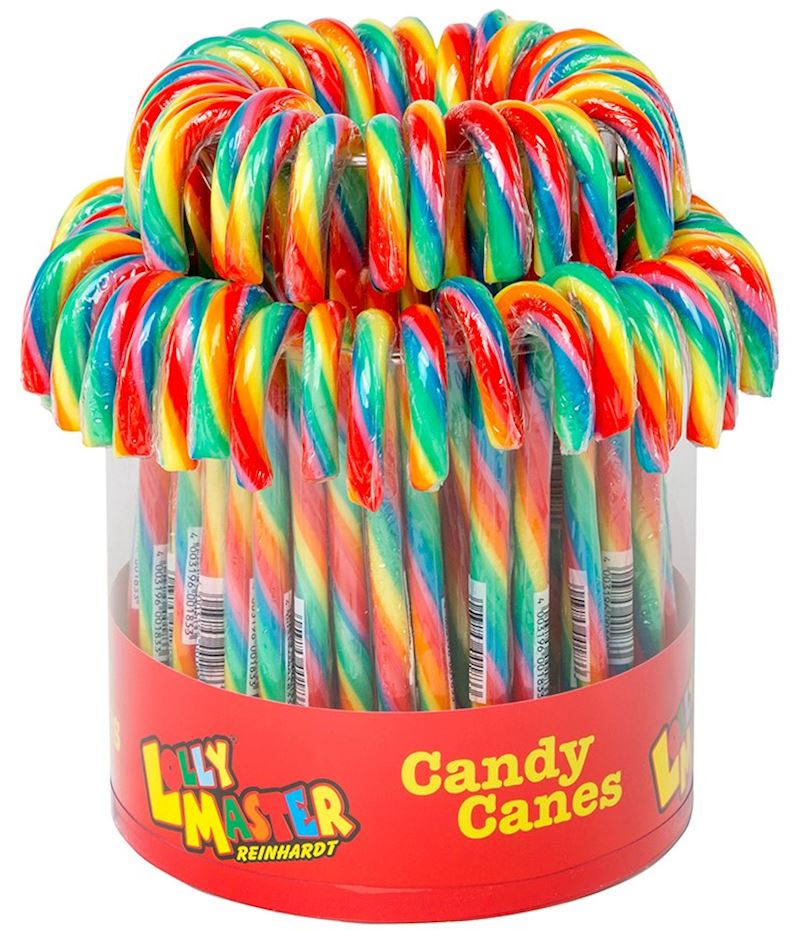 Candy Canes Regenbogen 12 g Zuckerstangen 14 cm