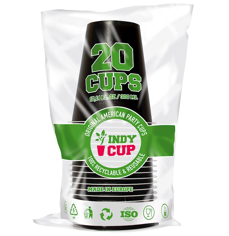 Party-Trinkbecher Black Cups 300ml, 20 Stk. Bier Pong
