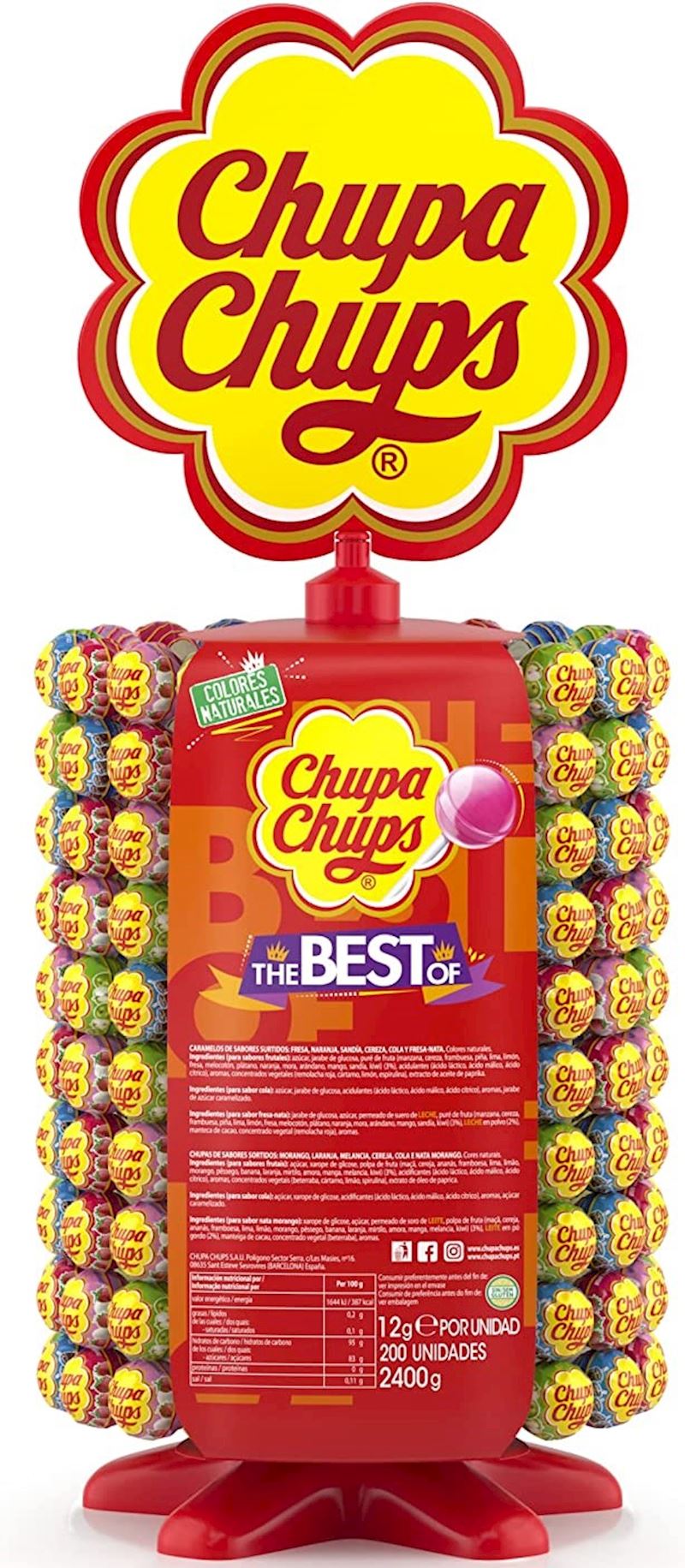 Chupa Chups Rad The Best of 200 pcs avec tige en carton