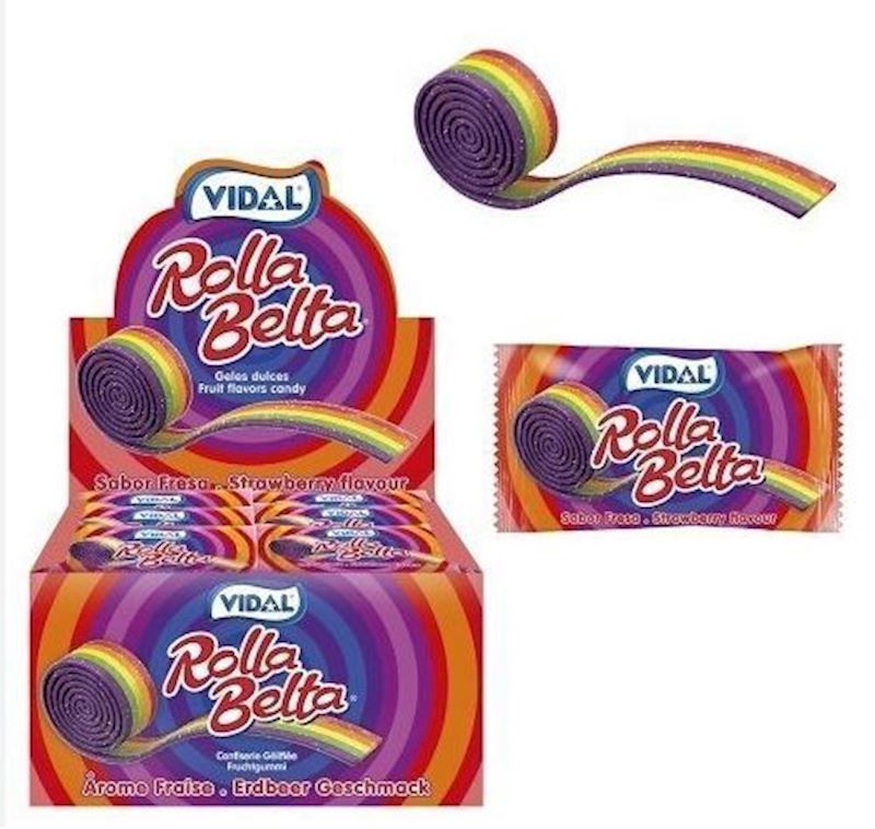 Vidal Rainbow Rolla Belta Rouleaux acidulés