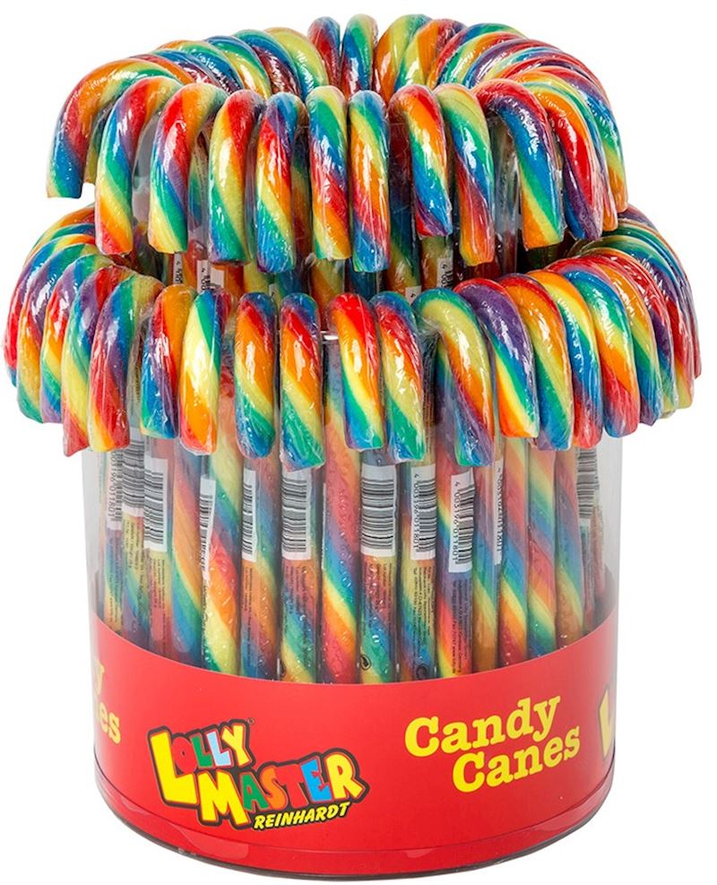 Candy Canes Regenbogen 28 g Zuckerstange bunt 18 cm