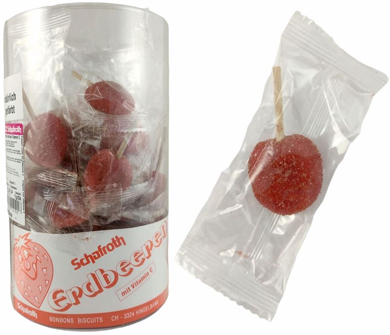 Fraise Vit.C. dans une sachet rouge,17 g naturellement coloré