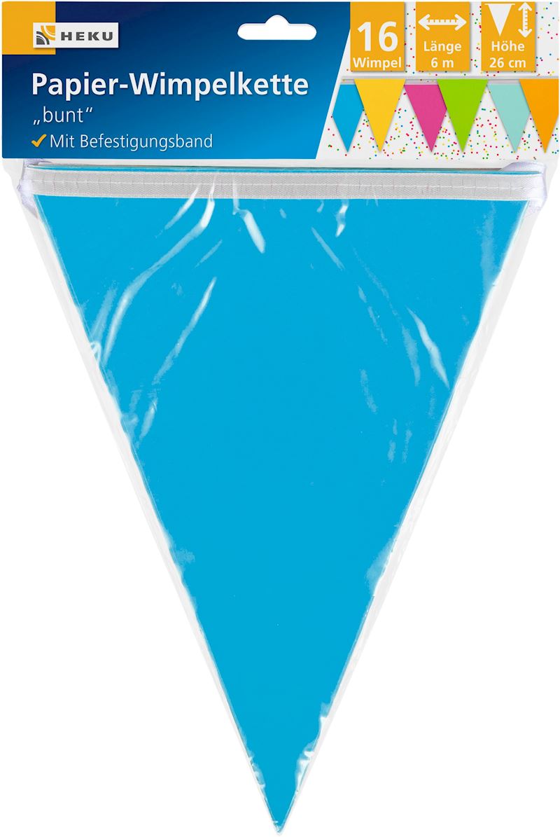 Chaîne de fanions multicolore 6 m