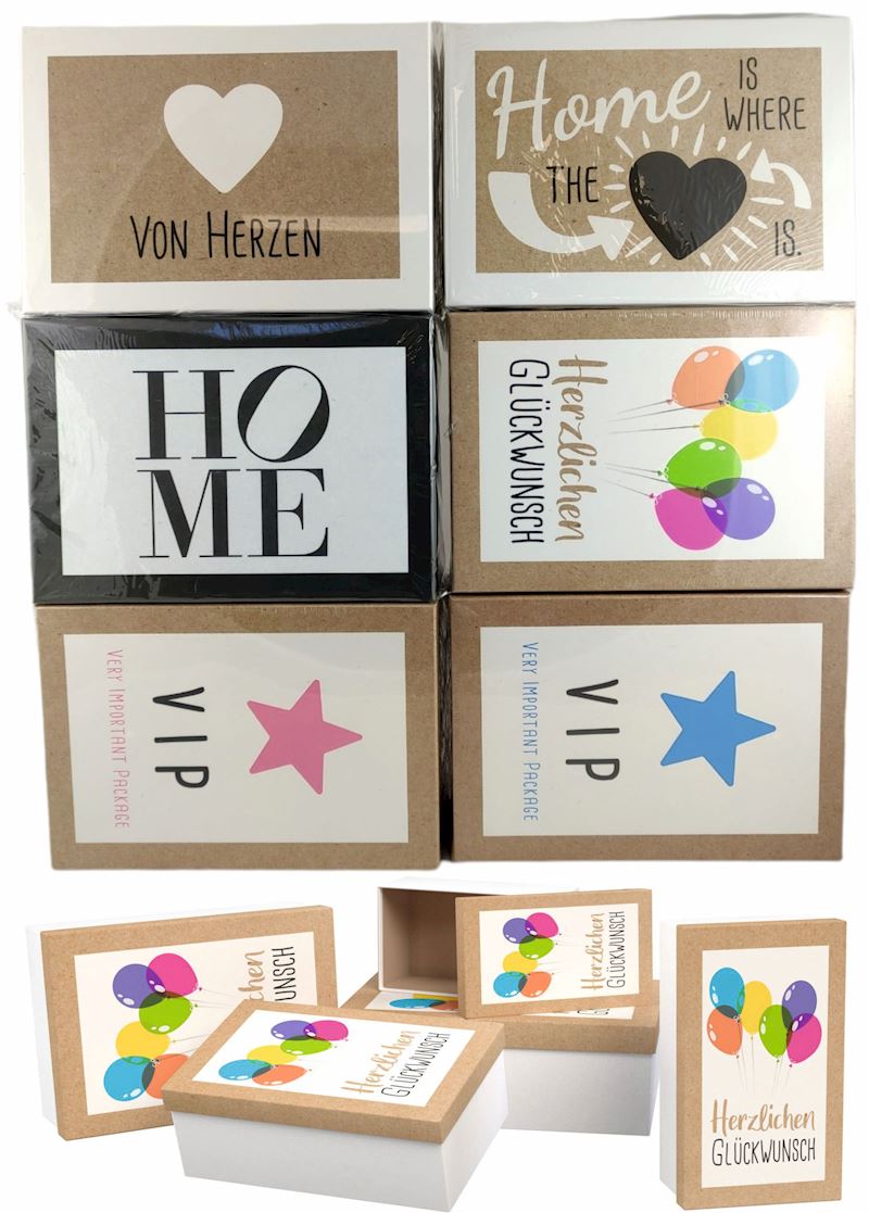 Geschenkboxen Premium 6 versch. Motive, Mattoptik