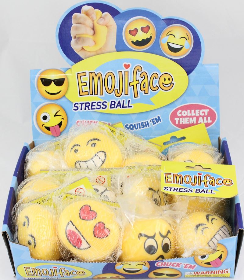 Quetschball Emojiface sort. 55 mm gelb, Stressball im Netz