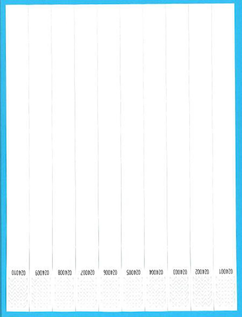 Bracelets de contrôle blancs Boîte à 1000 pcs
