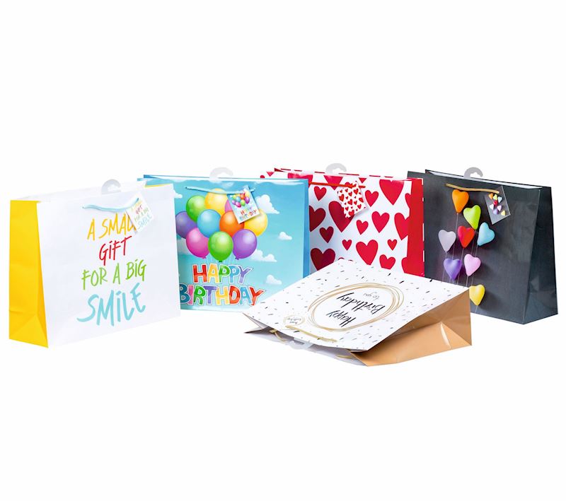 Geschenktasche 29x38x12.5cm quer 10 Motive sort.