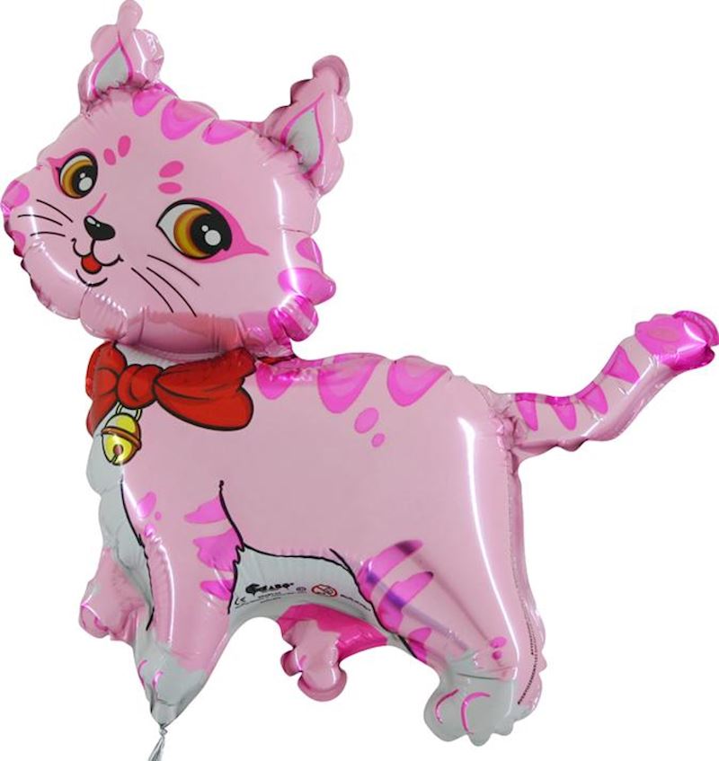 Folienballon offen Katze Girl Mini rosa