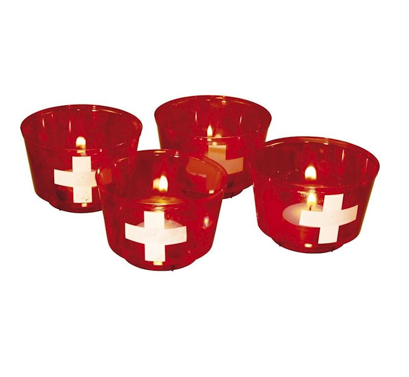 CH-Becher mit Kerzen 4 Stück 