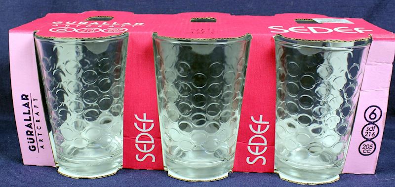 Trinkgläser 6er Set 205cc mit Punkten