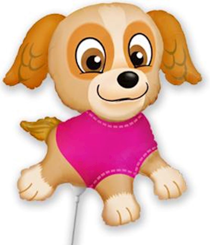 Folienballon offen Mini Welpe Shirt pink Hund
