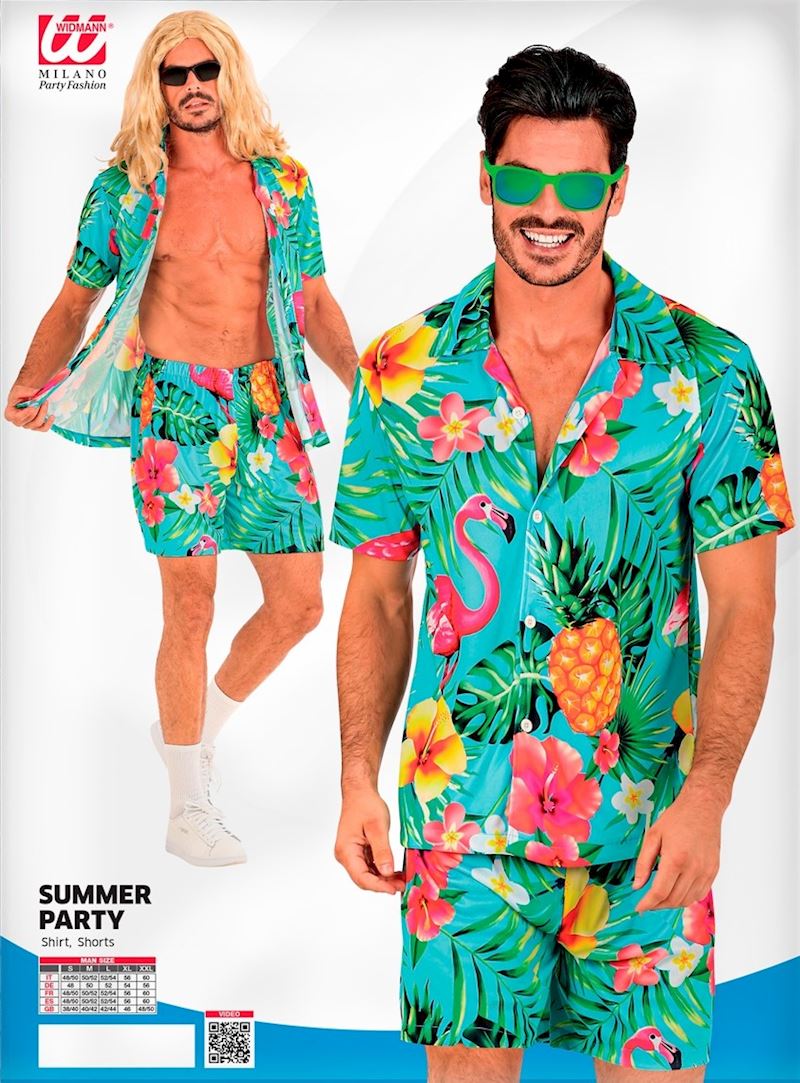Costume fête d'ete chemise et shorts taille L/XL