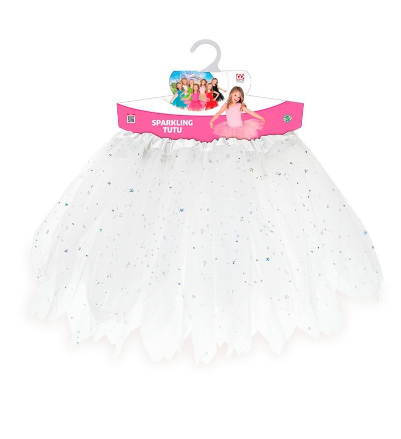 Tutu weiss, glitzernd 