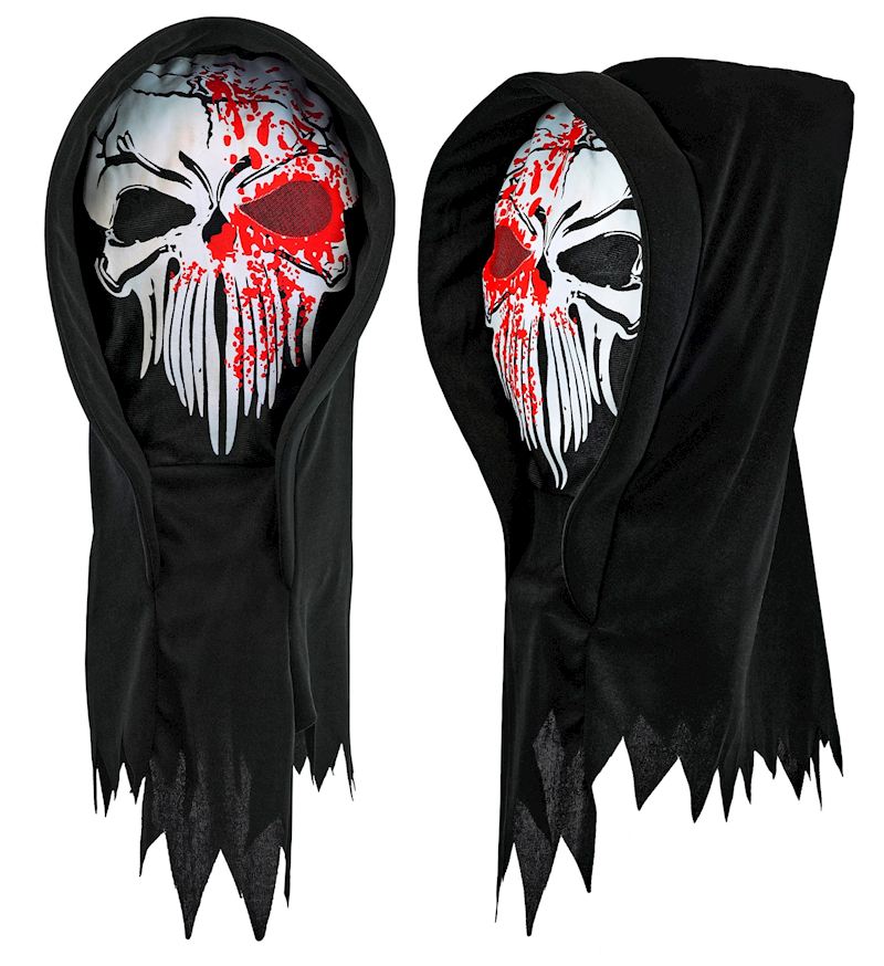 Maske blutiger Sensemann mit Kapuze