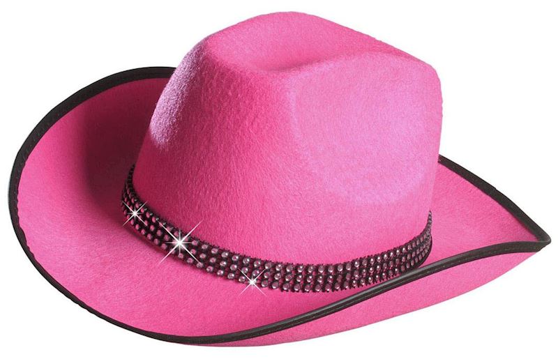 Cowboyhut pink mit Strassband 