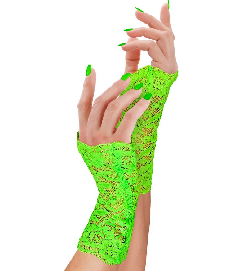 Gants en dentelle vert 