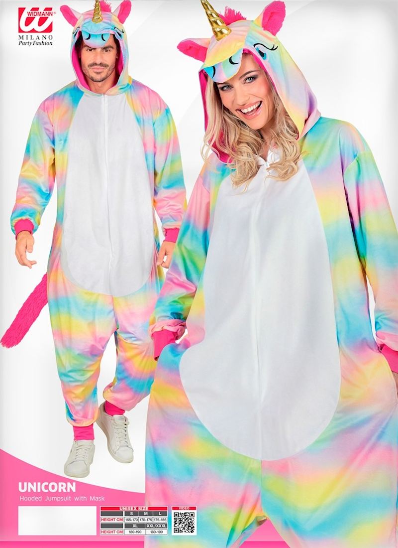 Kostüm Plüsch Einhorn Overall Grösse S-M