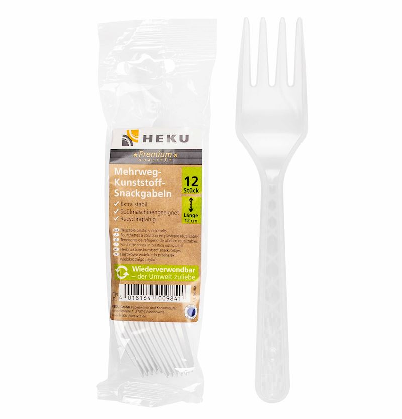 Mehrweg Kunststoffsnackgabeln 12 Stk., 12 cm