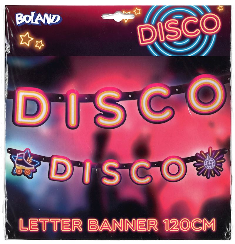 Girlande Disco Fever 120cm Buchstaben Banner Karton