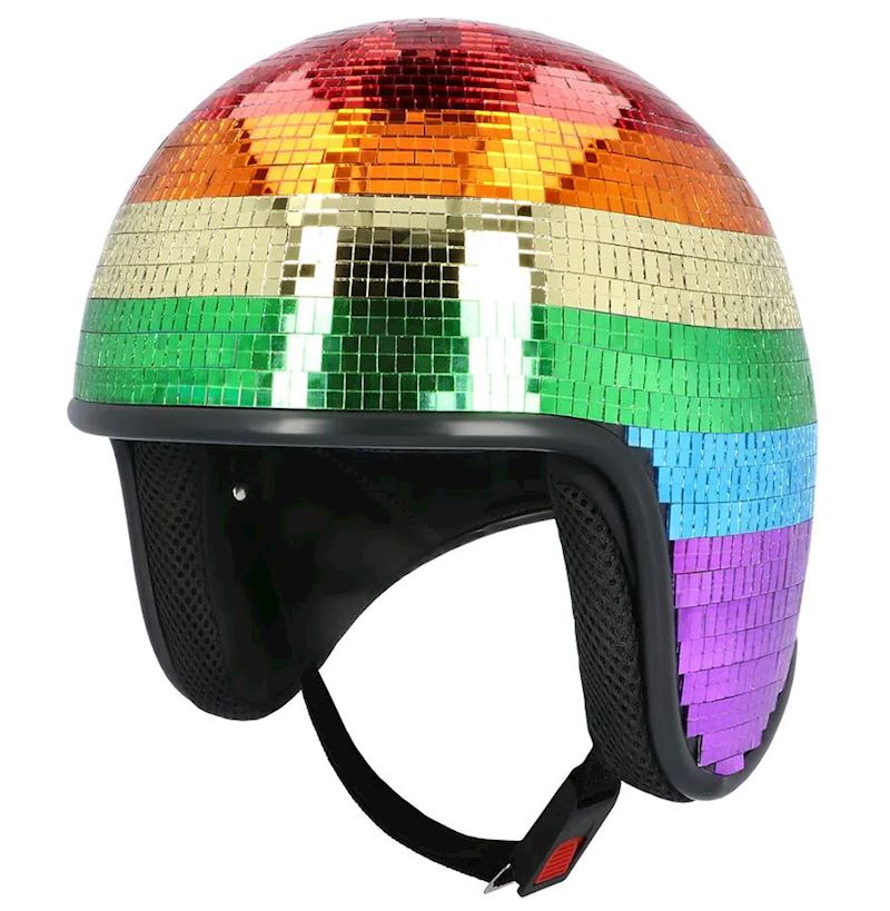 Helm Discokugel Regenbogen 