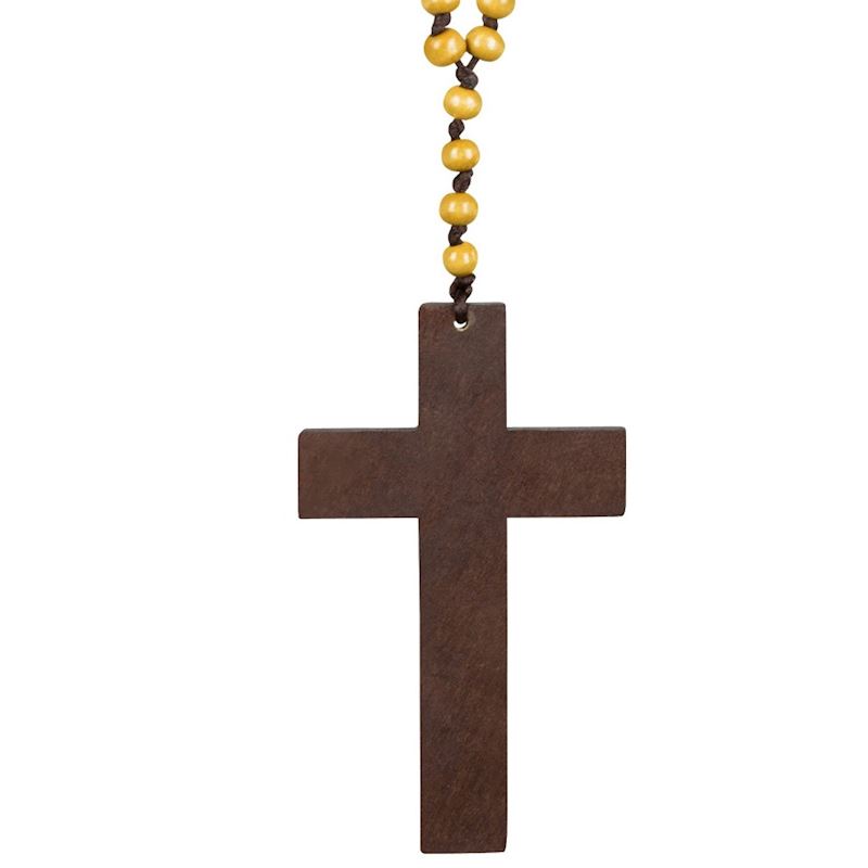 Collier croix de prêtre en bois