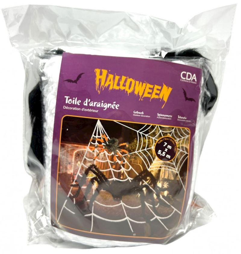 Dekoset Halloween 2 Spinnen & 2 Netze 5x7 m