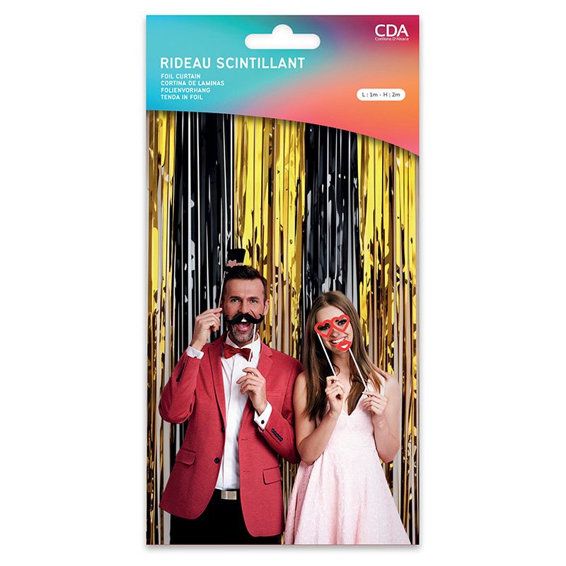 Rideau foil 200x100 cm or/noir