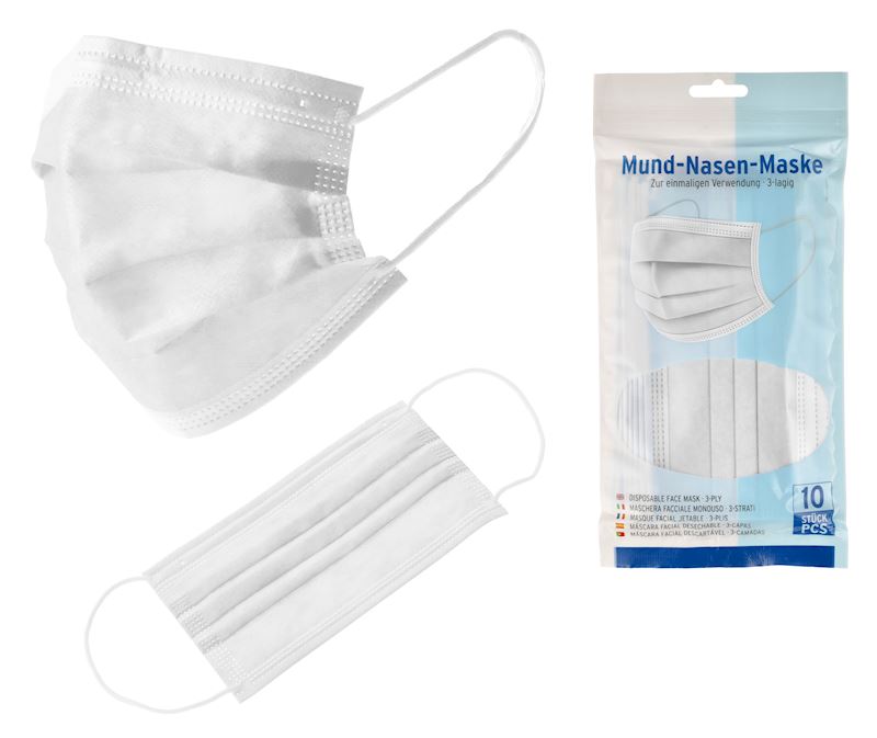 Hygienemaske weiss 10er Beutel