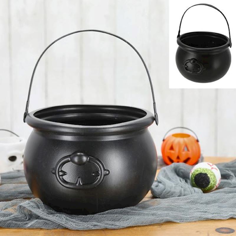 Halloween Hexen Kessel 19 cm Eimer schwarz