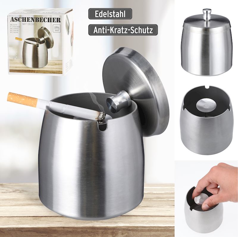 Cendrier tempête ronde en inoxydable