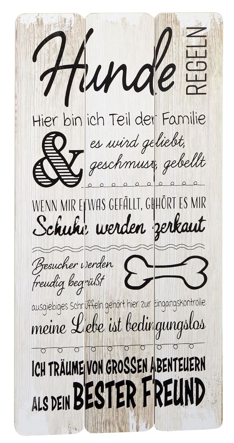 Schild Holz mit Hunderegeln 30x60 cm
