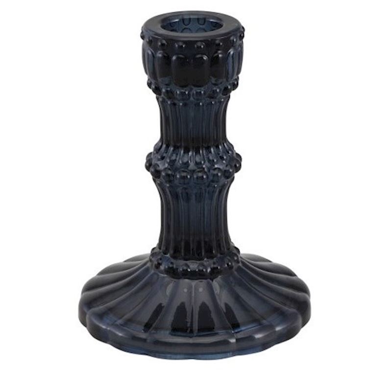 Kerzenständer aus Glas schwarz 9x12 cm