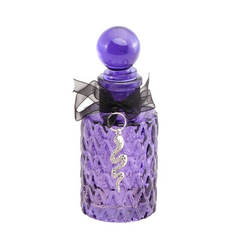 Fläschchen violett mit Schlangenanhänger 12.5x5 cm
