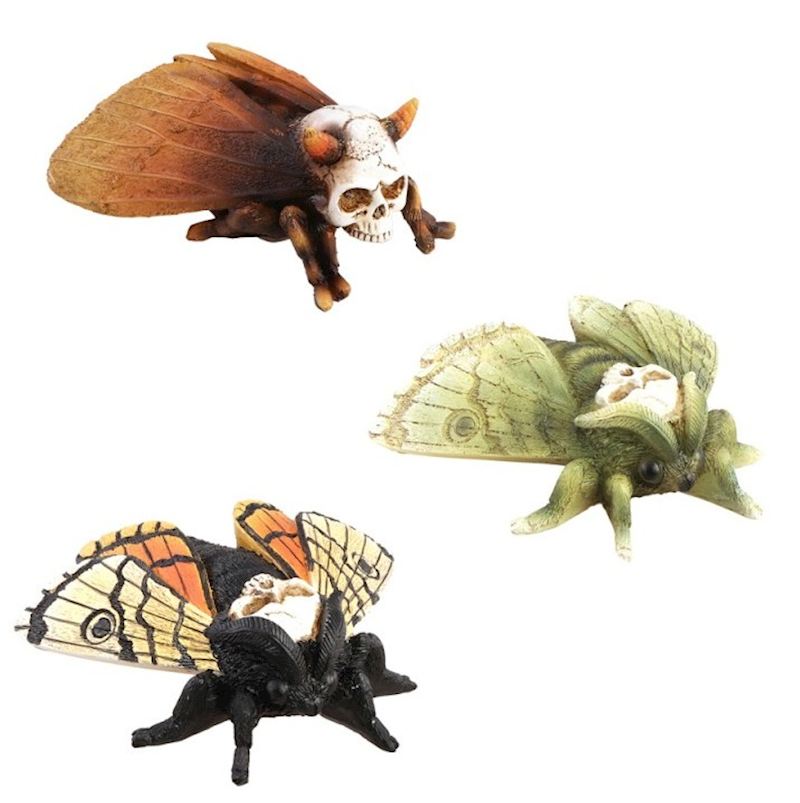 Fliegen mit Totenkopf 3 xsort. 14x12x5 cm