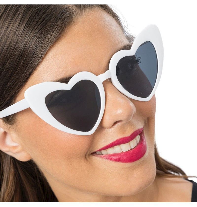 Partybrille Herz-Form weiss
