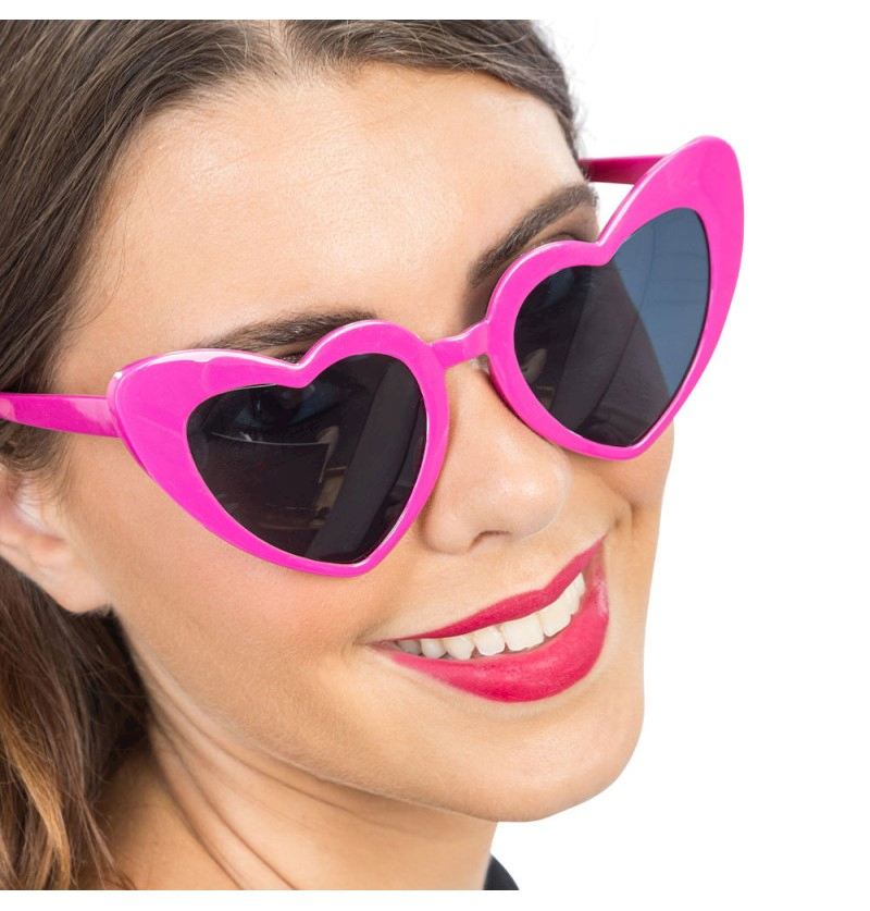 Partybrille Herz-Form pink 