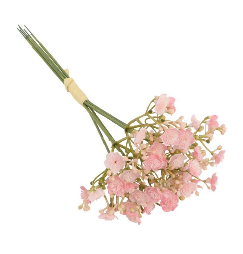 Blumen Bouquet Schleierkraut 6 Stk. rosa, 12x24 cm