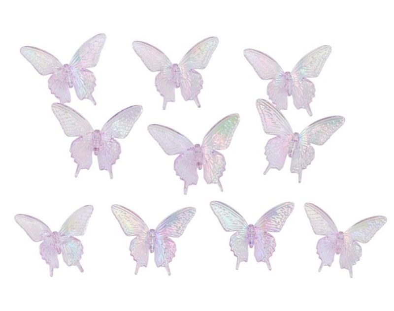 Acryl Schmetterlinge 10 Stk. 4x3.5x1.3 cm