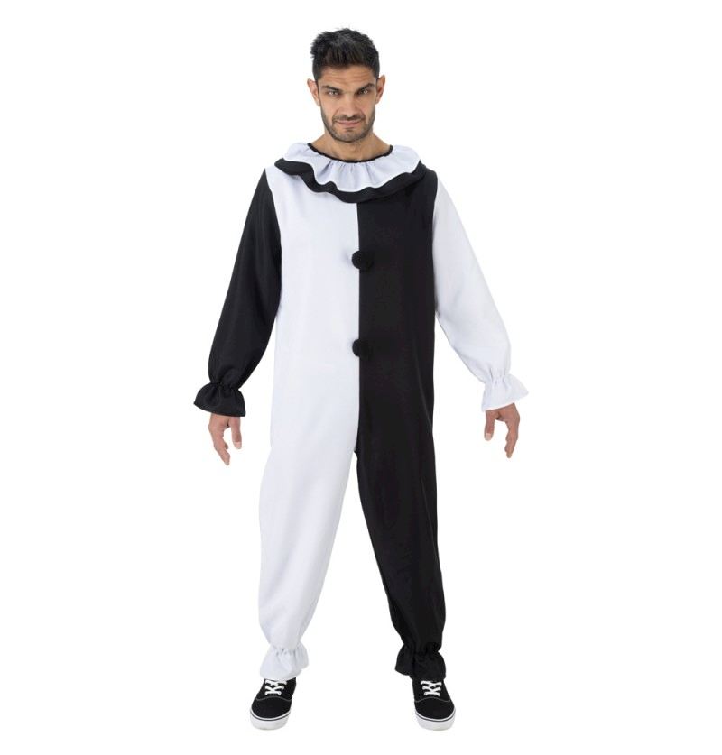 Kostüm Horrorclown 190 cm Overall schwarz-weiss