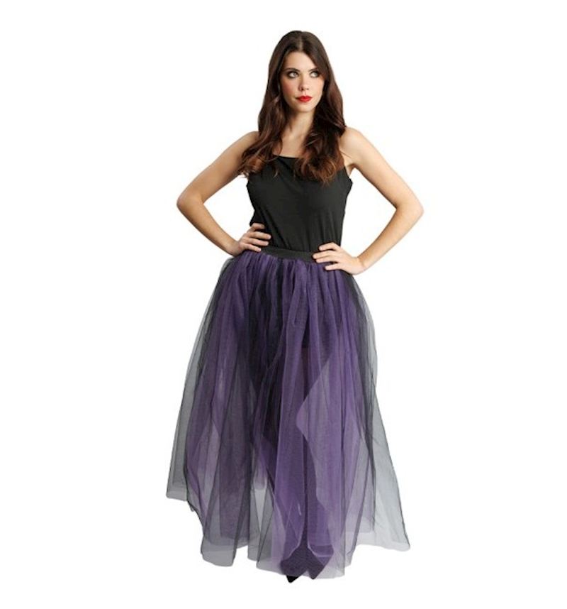 Jupe longue tulle noir-violet taille L-XL