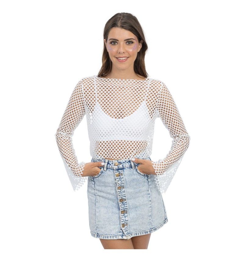 Netz Shirt weiss Grösse S-M 