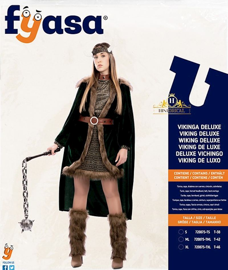 Kostüm Wikinger Gr. XL Tunika, Cape,Hornband,Gürtel & Stiefel