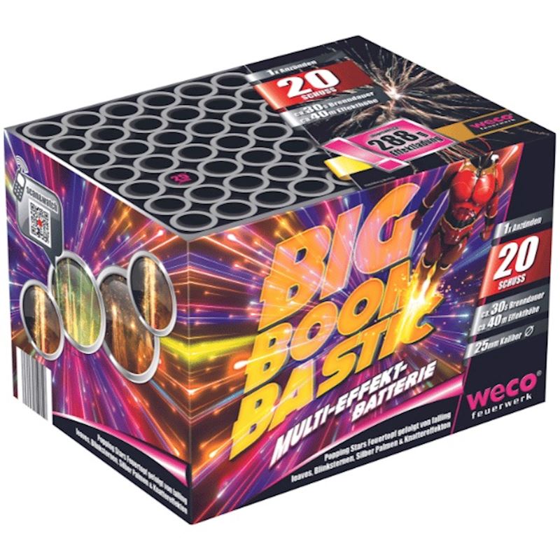 Batterie Big Boombastic Kat. 3 20 Schuss, Kal. 25 mm