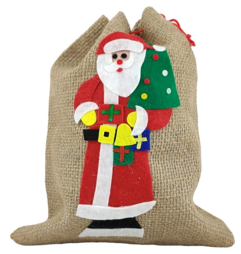 Jutesack dekoriert mit Filz 24x30 cm