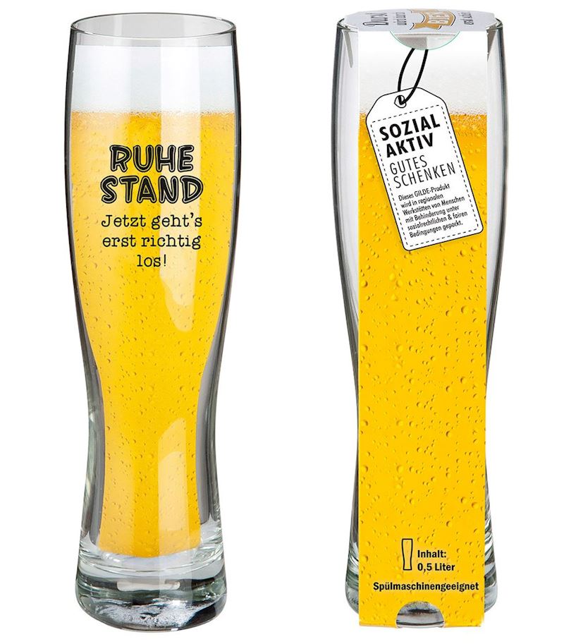 Verre à bière pour retraité slogan en allemand