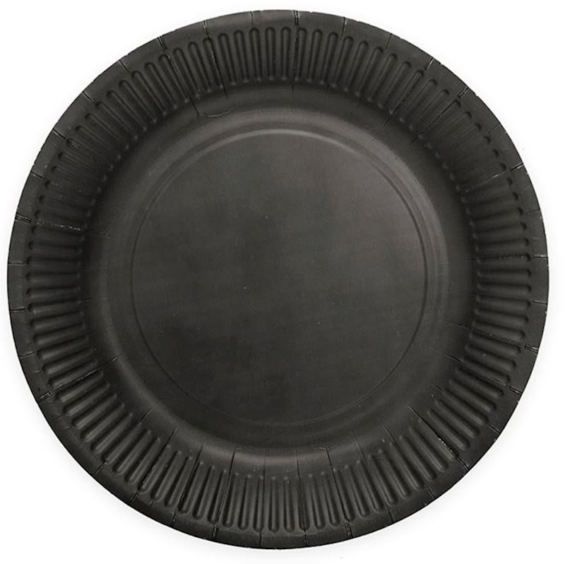 Assiette de fête noire 23 cm 8 pcs