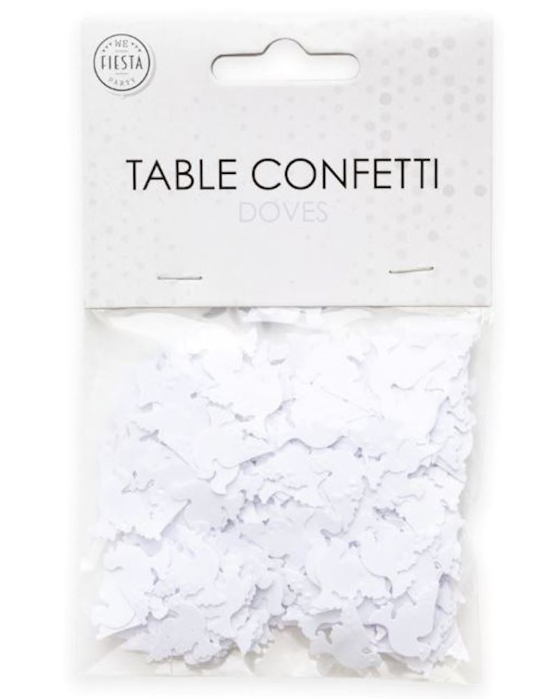 Confettis de table colombes blanches