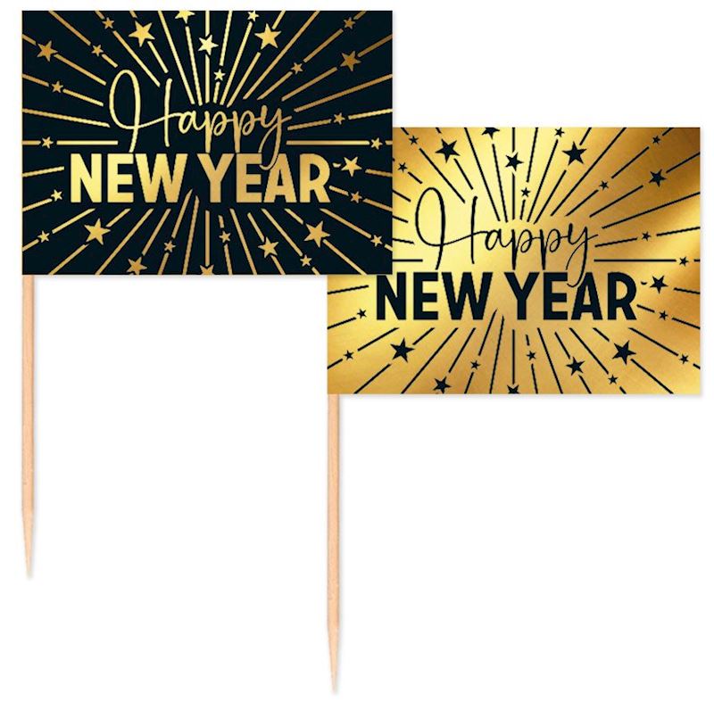 Party Picker drapeu Happy New Year 50 pcs